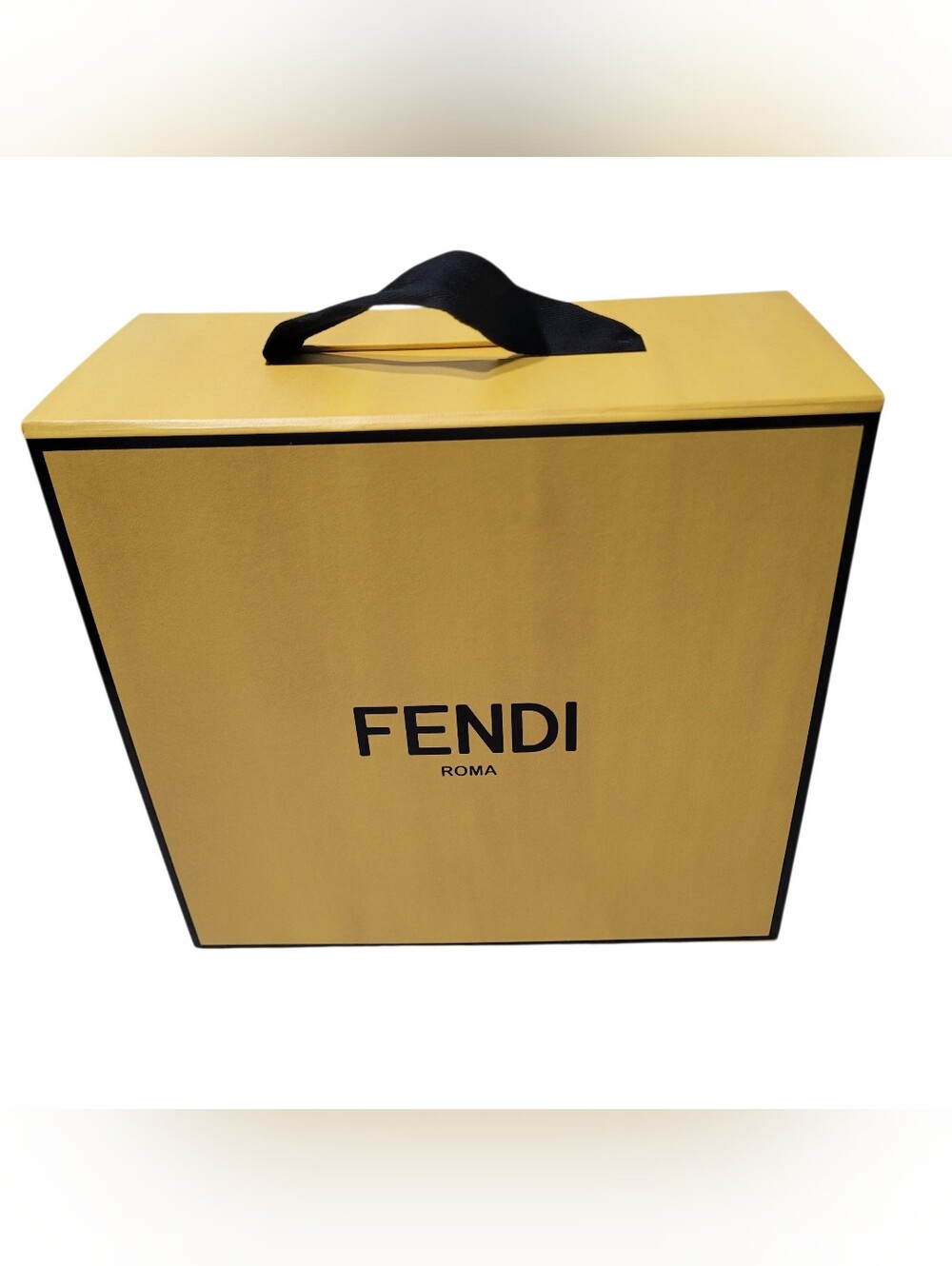 Fendi Magnetic Gift Box Empty Handle Decorative Storage Organizer 11.5 x 11 in